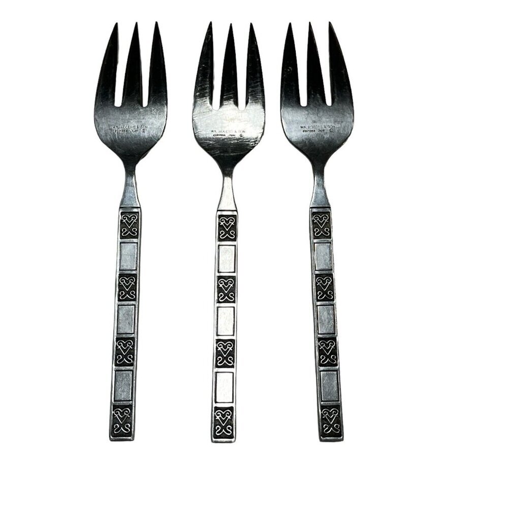 Vintage Continental Stainless Silverware Flatware‎ CSS39 Serving Fork Lot Of 3